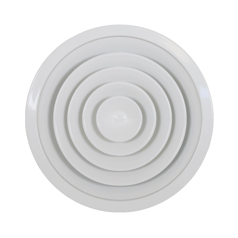 Plafondrooster rond met vast patroon Ø 350 mm - RAL9010
