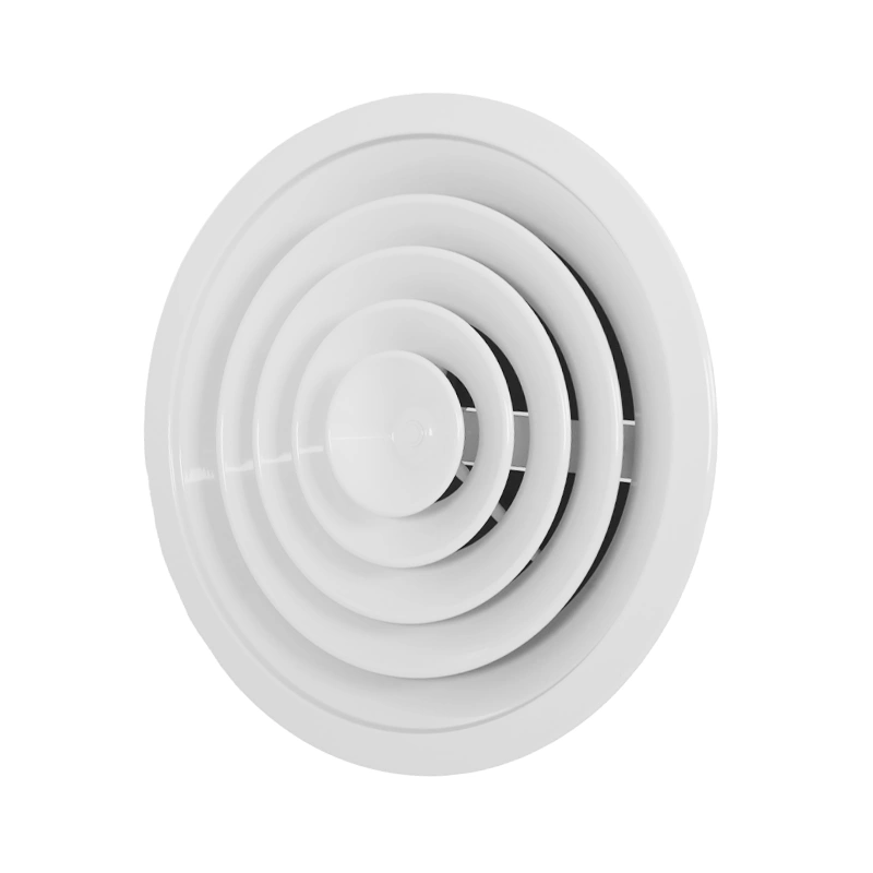 Plafondrooster rond met vast patroon Ø 200 mm - RAL9016