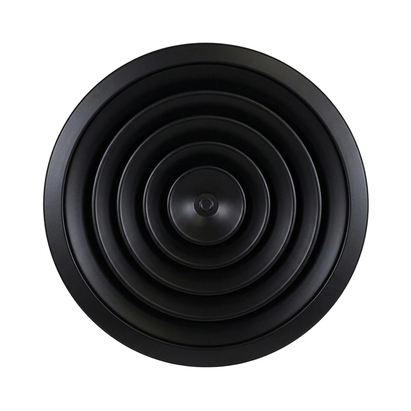 Plafondrooster rond met vast patroon Ø 350 mm - RAL9005 30% glans