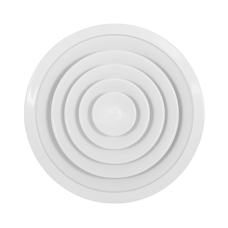 Plafondrooster rond met vast patroon Ø 300 mm - RAL9016