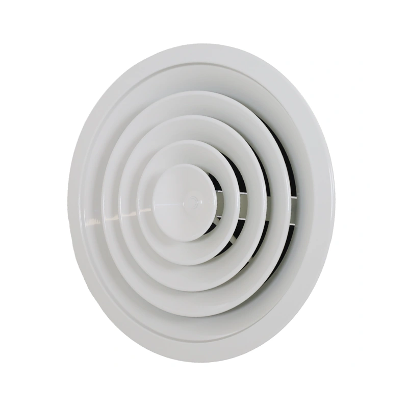 Plafondrooster rond met vast patroon Ø 300 mm - RAL9010